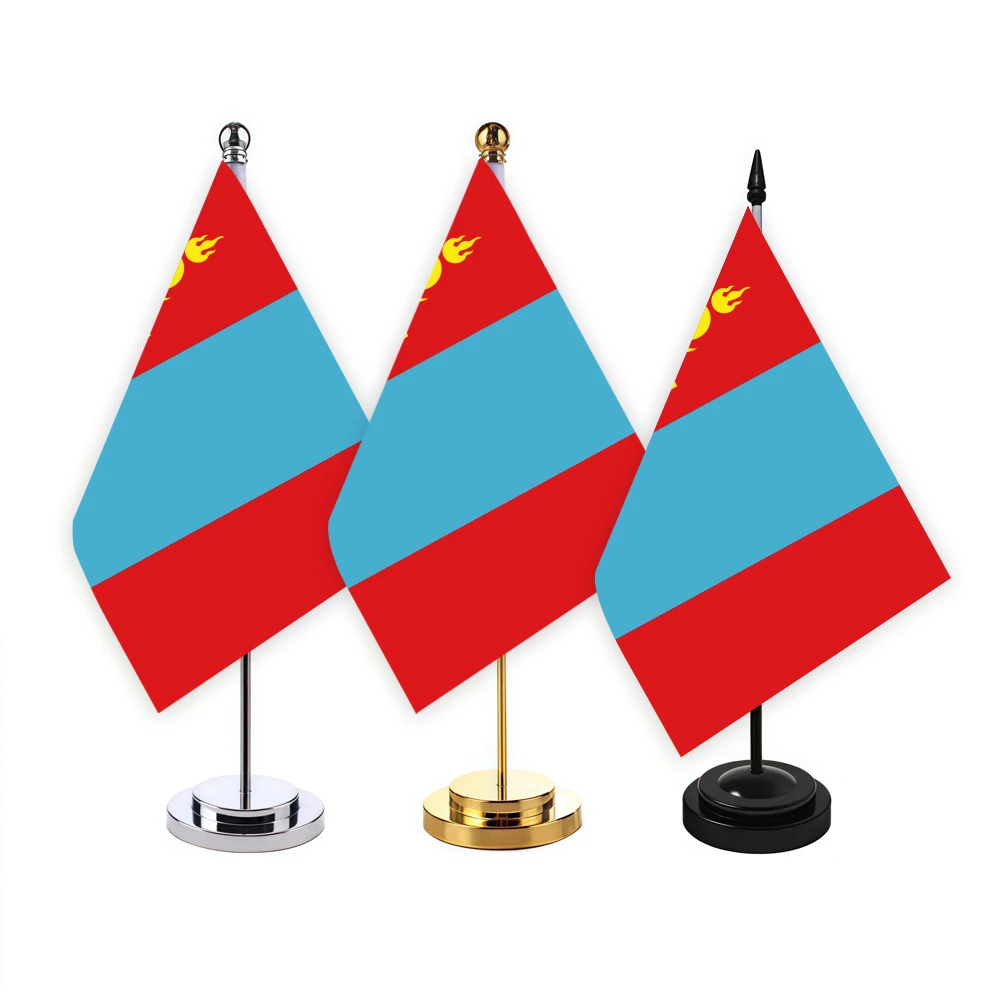 CYPOMELO office desk flag Mongolia flag 14x21cm Mongolia desktop small decoration flag including flagpole