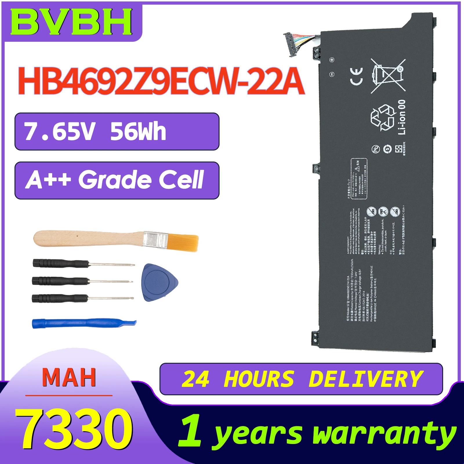 BVbh New HB4692Z9ECW-22A Replacement Battery 7330mAh for Huawei MateBook D14-53010TVS Magicbook 14 WFH9 WFQ9 NBB-WAH9P