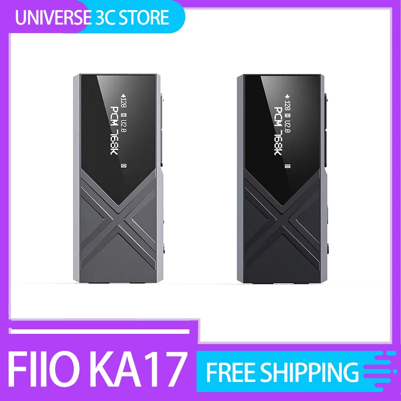 Fiio Ka17 Usb Hifi Dac Portable Audio Decoder, Dual Es9069q Pcm768 Dsd512 3.5/4.4mm Output For Android Ios Mac Win10 Custom