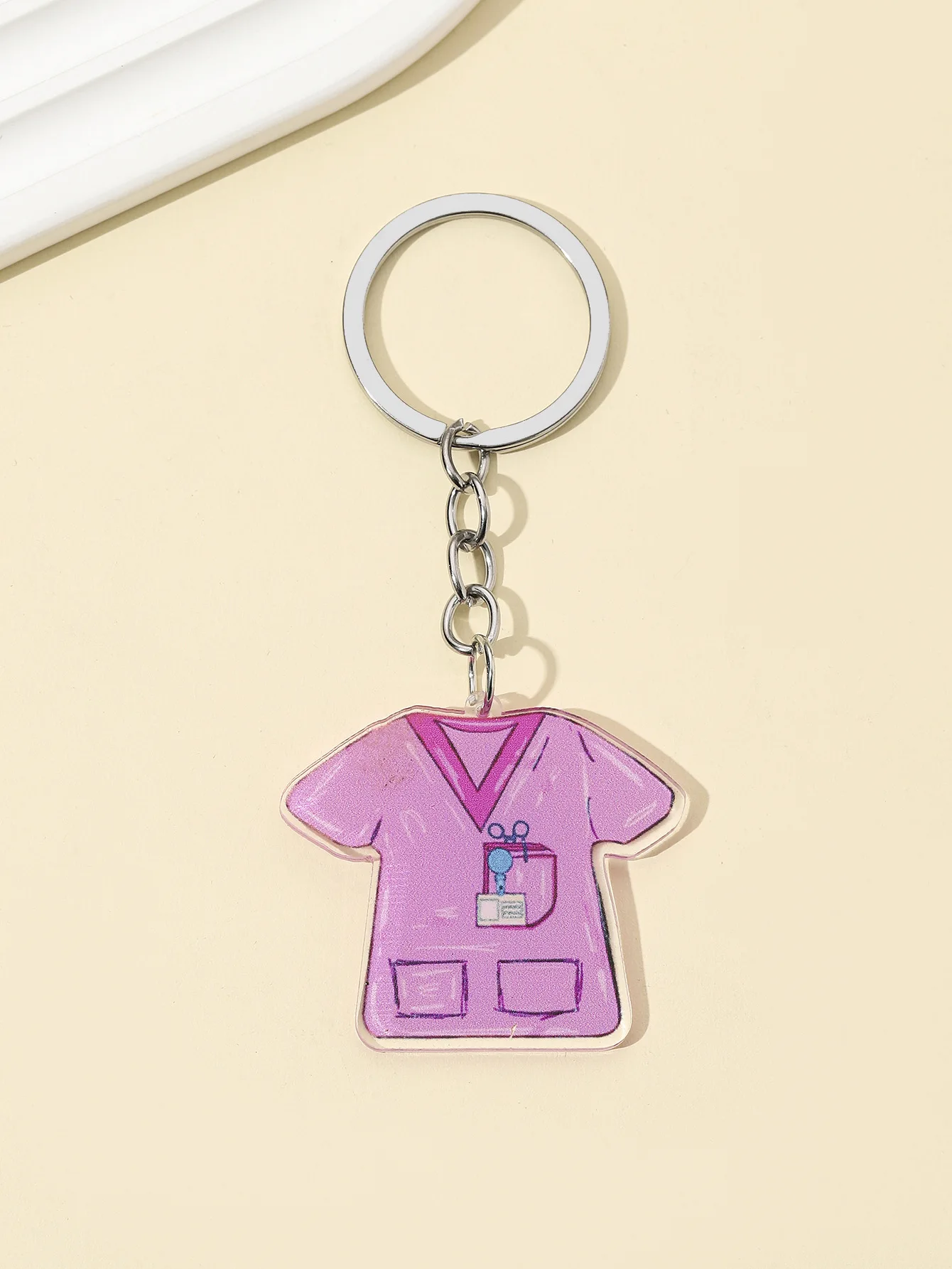 Nurse\'s Day Doctor Keychain Acrylic Thermometer Capsule Nurse Hat Keychain Bag Key Decoration Pendant