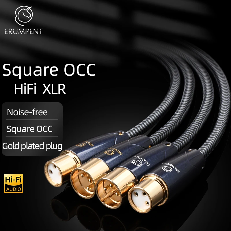 

HiFi XLR Cable for Microphone Mixer Amplifier High Quality Square OCC Male to Female 3Pin XLR Plug Hifi Audio Cable