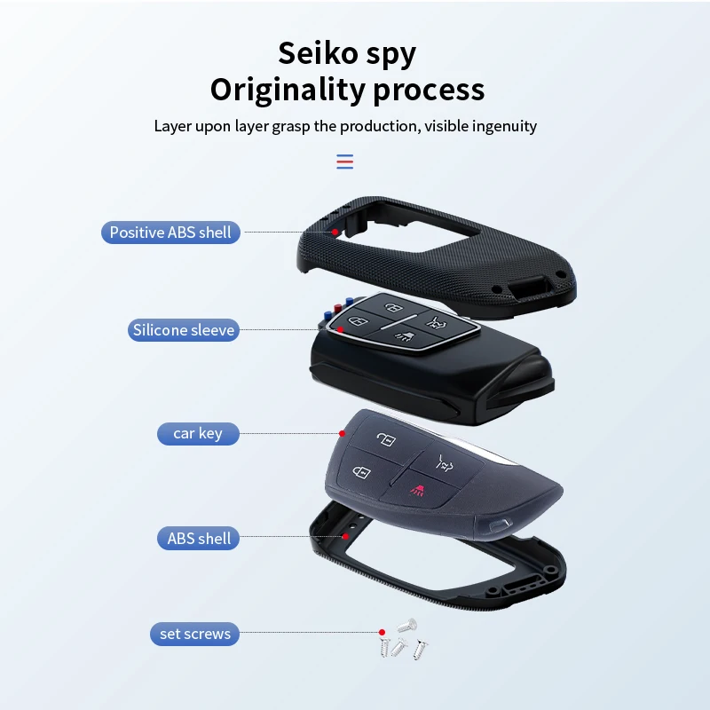 1PCS 3 4 Buttons ABS Car Remote Smart Key Case Cover Shell Fob Fit For Buick Auto Key Accessories With Black Keychain Shell Case