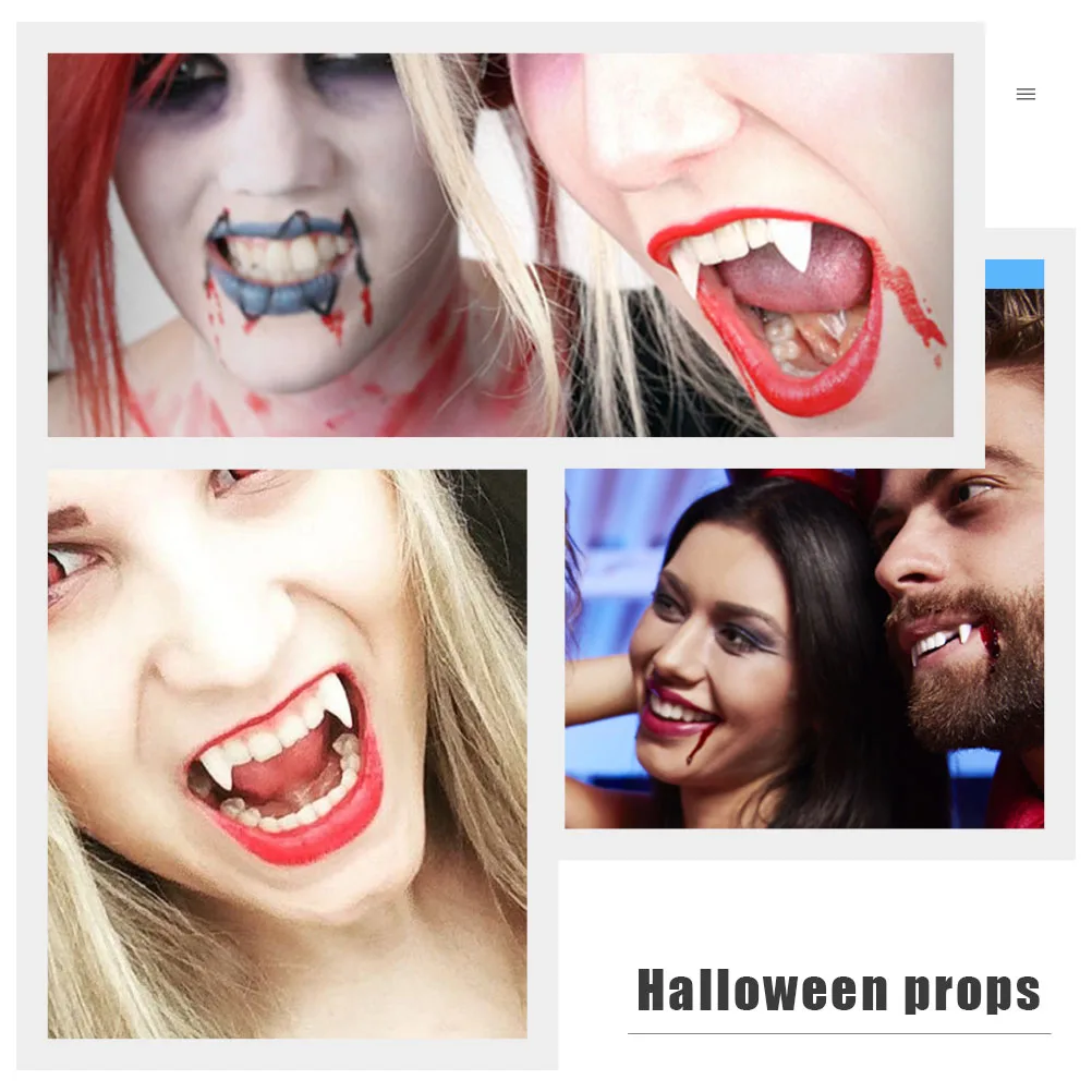 10 pz Protesi di Halloween Zombie Zanne Denti Puntelli per Adulti Costume Regali Del Partito Pvc Cosplay Realistico HorrorDecoration
