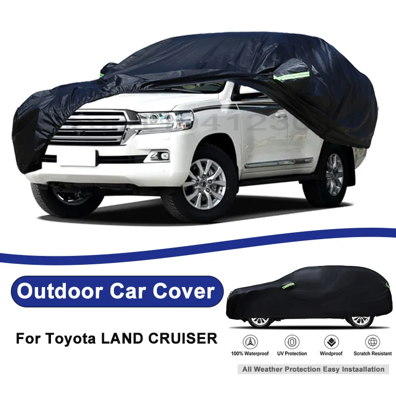 

Outdoor Full Car Cover For Toyota LAND CRUISER with Reflective Strips Waterproof Snowproof Dustproof UV Protection Auto