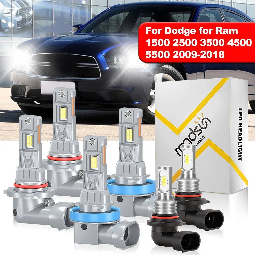 

For Dodge for Ram 1500 2500 3500 4500 5500 2009-2018 High Low Beam 360 Degree Lighting 3570 CSP Chip Fog Lamp Plug-N-Play