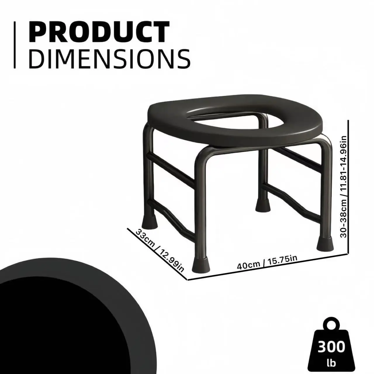 Inodoro en forma de O, se puede cargar con 300 libras, fácil de limpiar, adecuado para ancianos y mujeres embarazadas, inodoro en cuclillas, se puede utilizar como taburete de baño