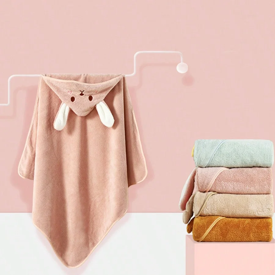 Baby Bath Towel Cartoon Infant Swaddle Kids Bathrobe Fleece Blanket Warm Sleeping Swaddle Wrap for New Born Boys Girls