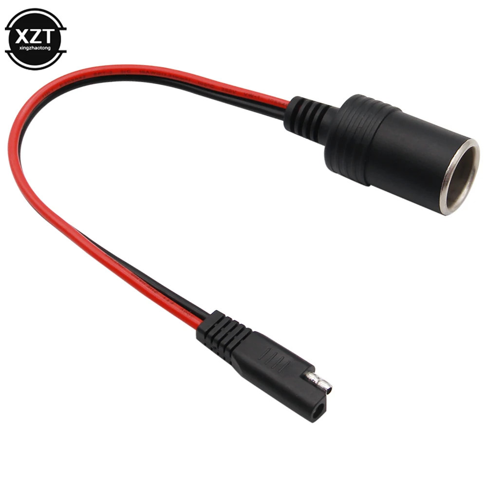 Soquete fêmea do isqueiro para sae com sae 2 pinos liberação rápida desconexão conector plug 14awg cabo de extensão 30cm