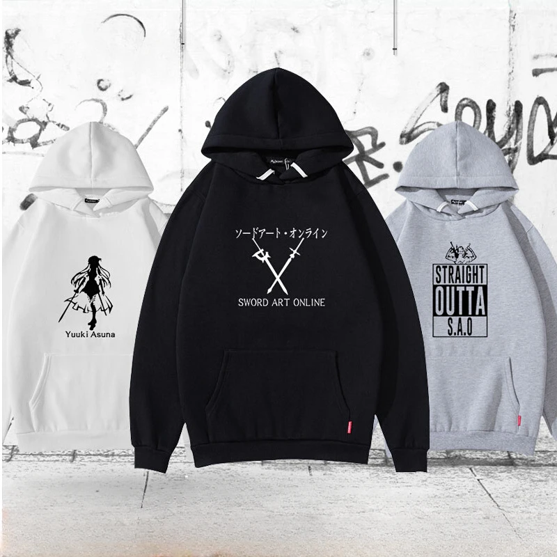 

Sword Art Online Hoodie Women Men Hooded Sweatshirt Streetwear Oversized Long Sleeve Fashion Harajuku Pullover Clothes for Teens