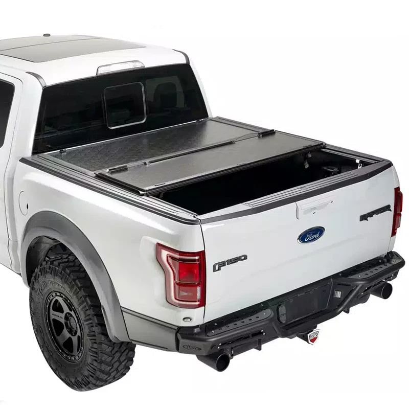 

best Pickup bed flat cover Soft PVC Tri-Fold tonneau cover Roller Lid shutter rear tonneau cover for TOYOTA HILUX REVO 15-17