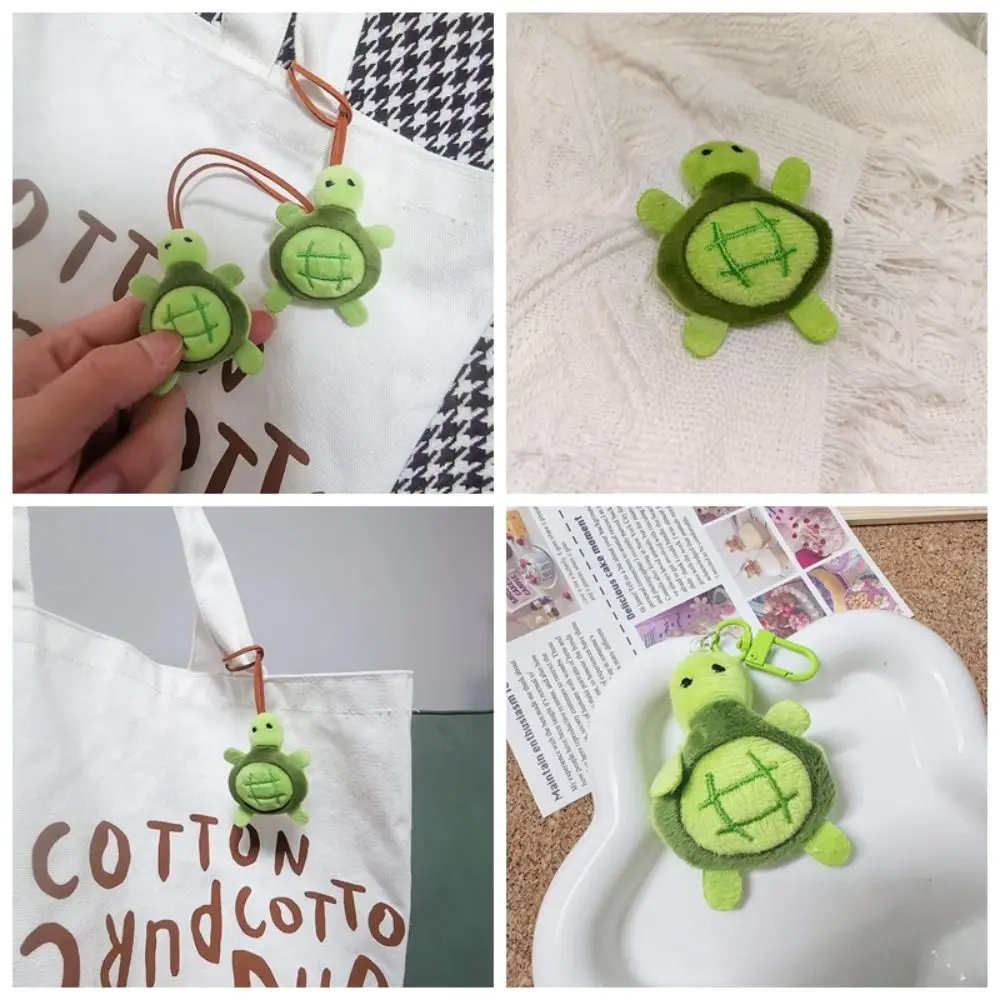 Creativo cartone animato tartaruga portachiavi in peluche morbido peluche farcito borsa nome tag giocattoli spilla tartaruga ciondolo chiave auto