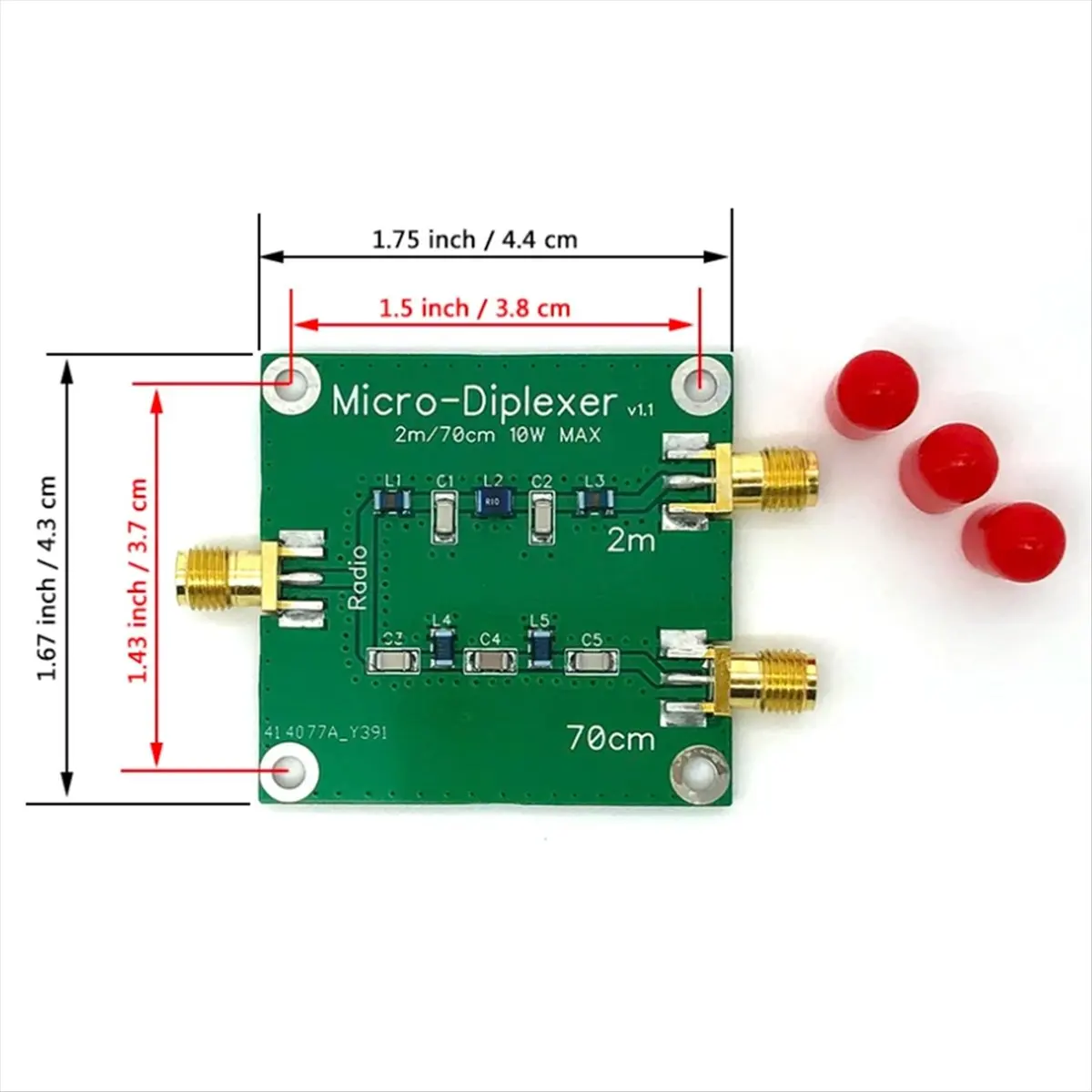 * A95Z 10W V/U 2m 70cm Micro-Tipo Diplexer Filtro Duplex, usado para colocar entre o transmissor e antena (com Shell)