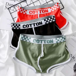 Mid-rise Soft Men Boxer Shorts Cotton Seamless Underpants Hombre Breathable Sexy U Convex Pouch Panties Comfortable Underwear