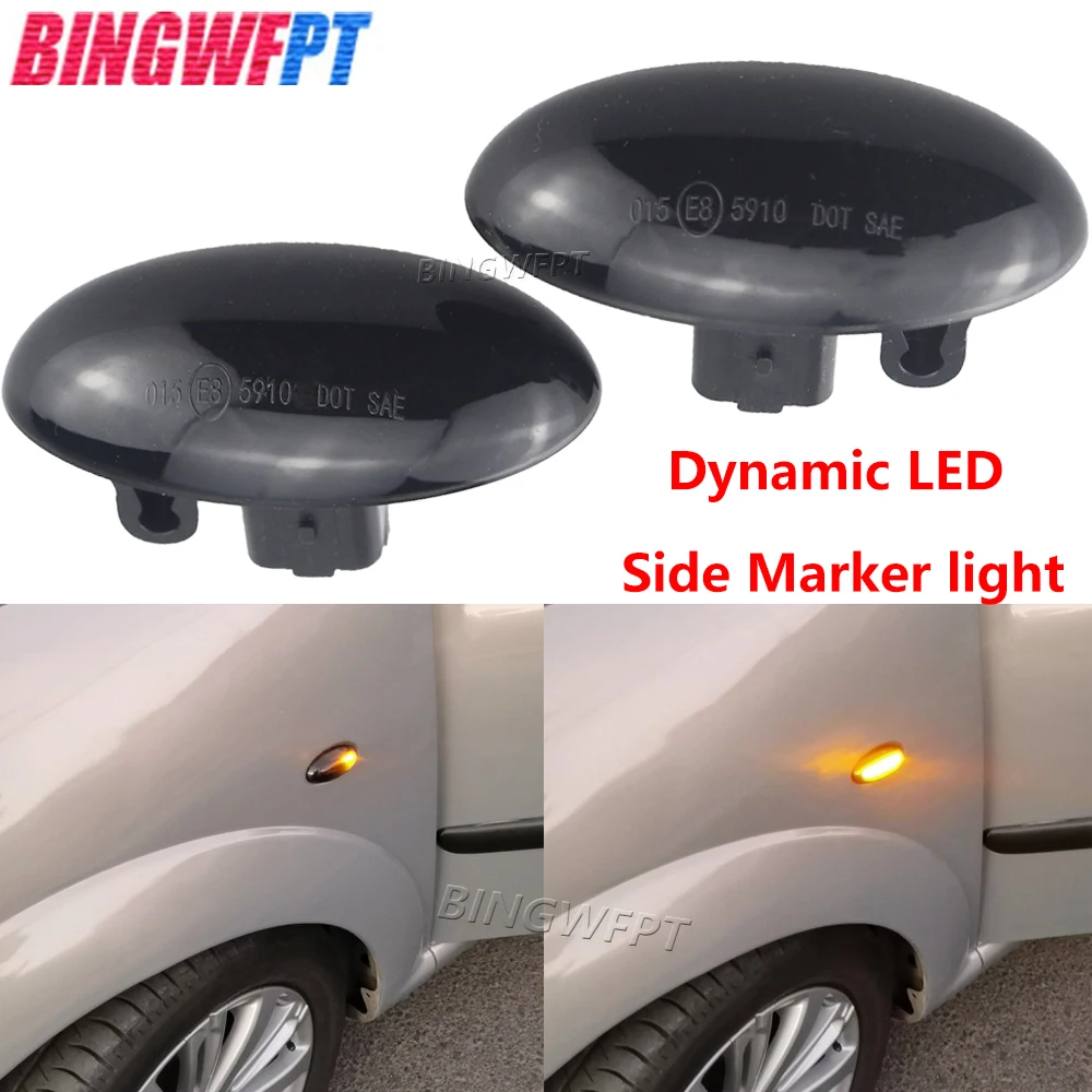 1 Pair Led Dynamic Turn Signal Side Marker Light For Peugeot 307 206 407 107 607 Sequential Blinker Light For Citroen C1 C2 C3