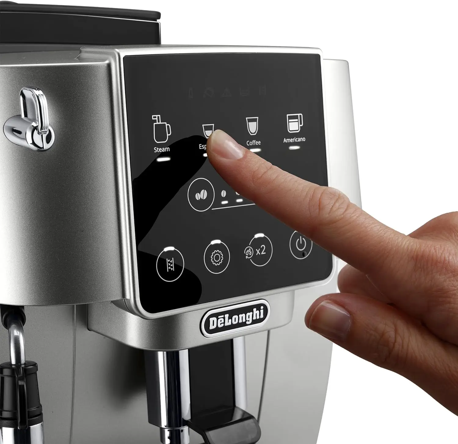 De'Longhi Magnifica Start Automatic Espresso Machine with Manual Milk Frothing, Silver