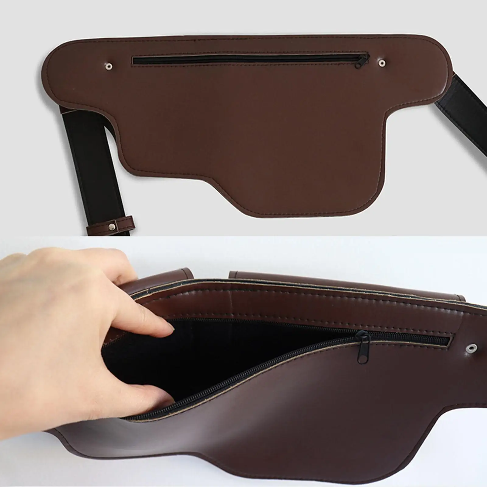 PU Leather Waist Pocket Snap Button Design Belt Pouch Retro Thigh Drop Leg Bag Multifunctional for Men Women