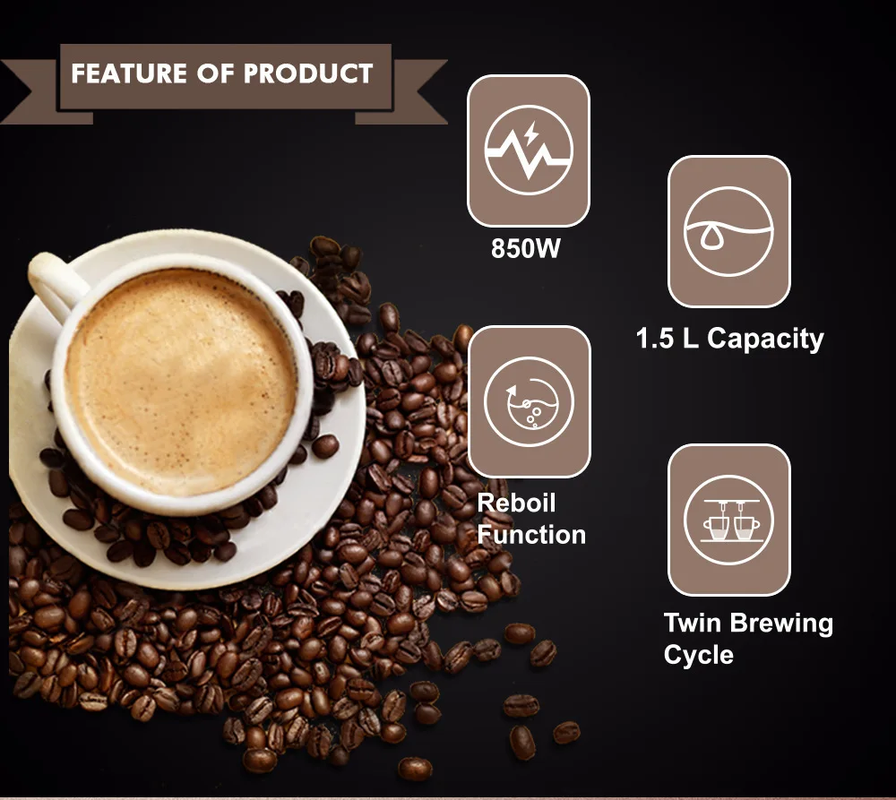 Macchina da caffè italiana per uso domestico, piccola schiuma semiautomatica a vapore ad alta pressione, per uso in ufficio