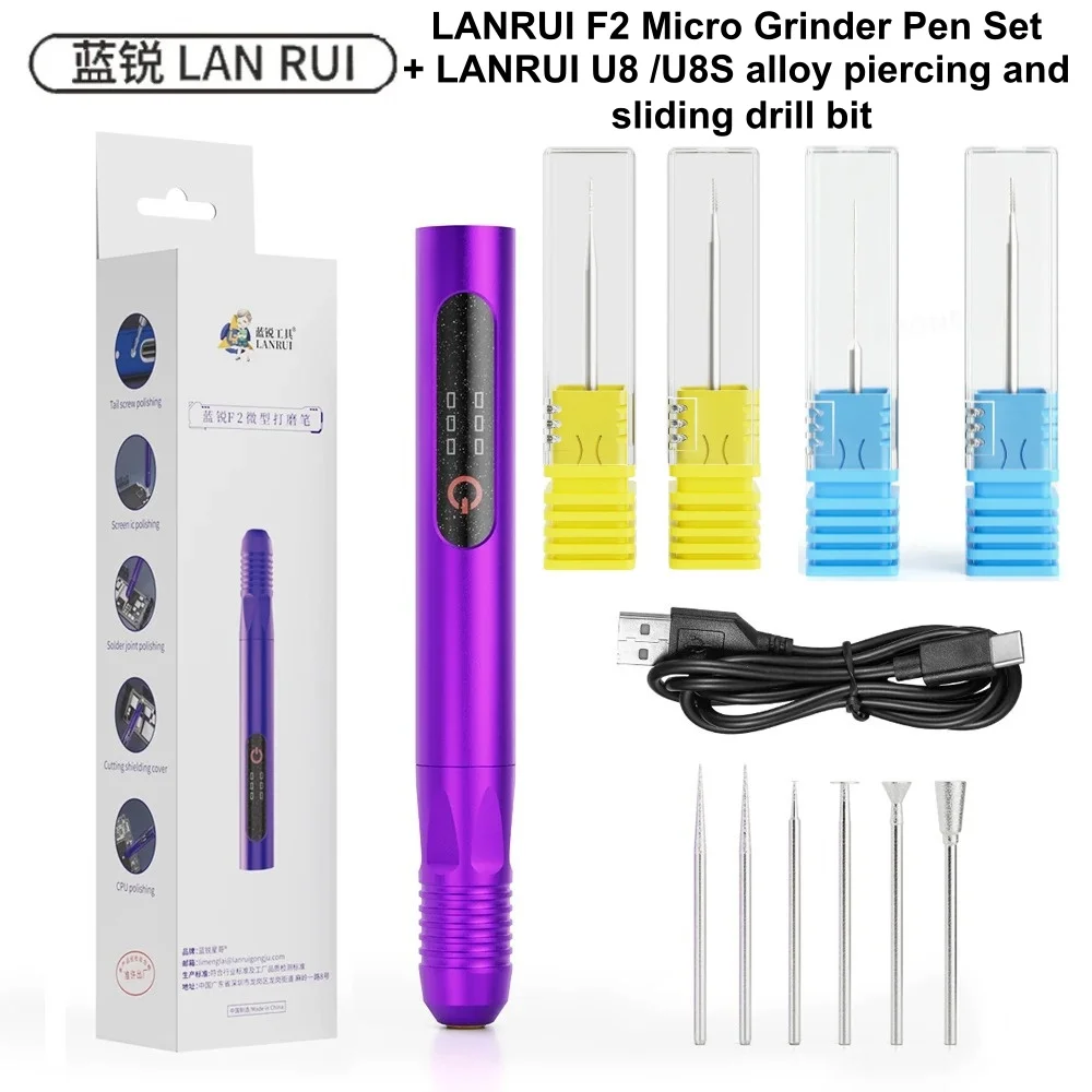 

LANRUI F2 Mobile Phone Repair CPU Nand/Motherboard Shield Cover /Screen IC/ Stripping Screws Cutting Grinding Pen Tools Set