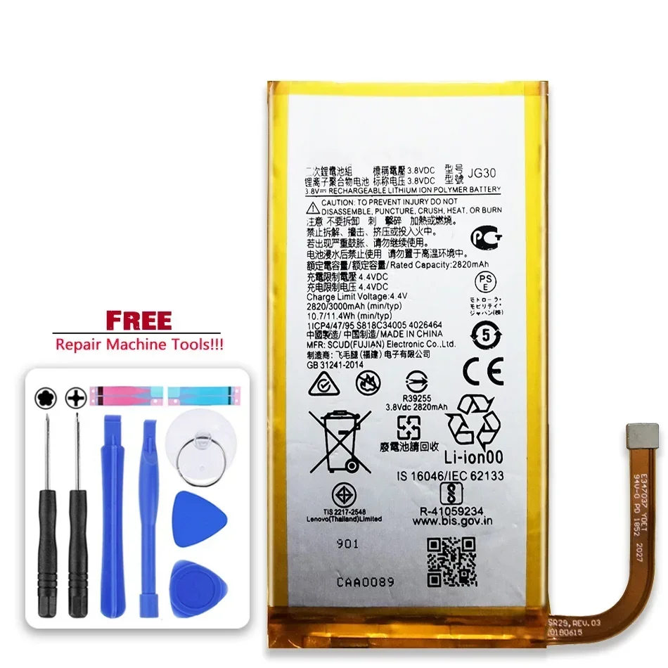 Mobile Phone Battery JG30 3000mAh for Motorola Moto J G7 XT1962-1 MotoJ, High Quality Batterij