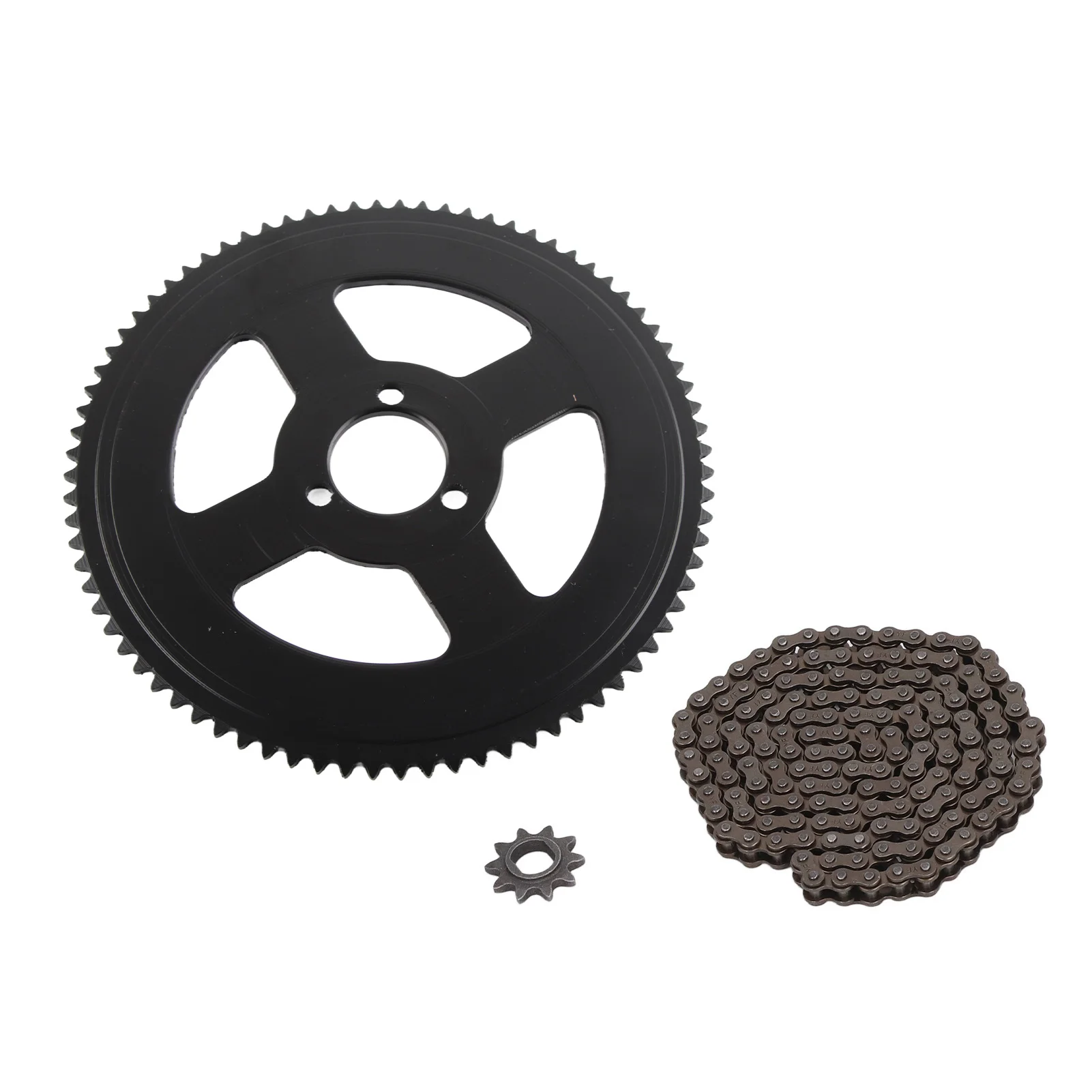 

Chain and Sprocket Kit 80T 25H 34mm 3 Holes Sprocket 10T H Hole Chain Sprocket 146 Links Chain for Mountain Bikes Road Bikes