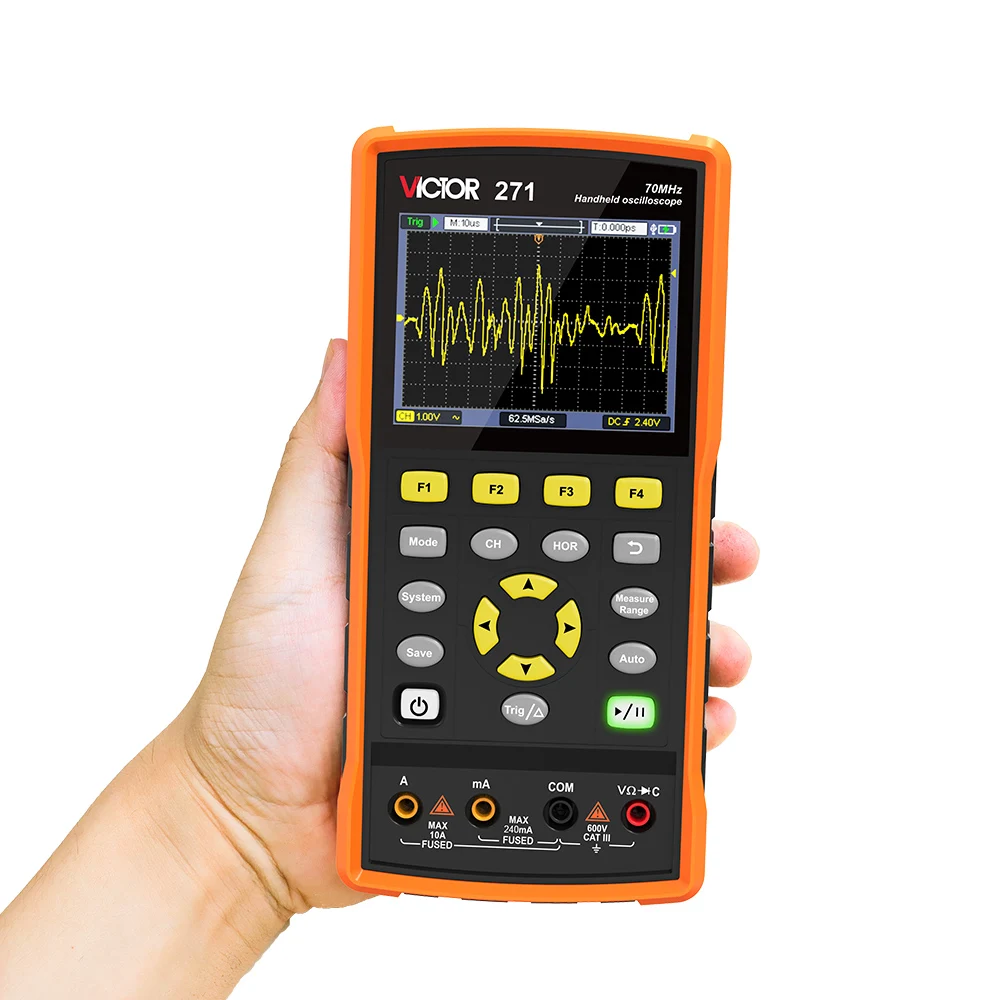 Victor 241/271 Digital Oscilloscope Handheld Multimeter Upgrade 50MHz Signal Generator Channel Automotive Tools