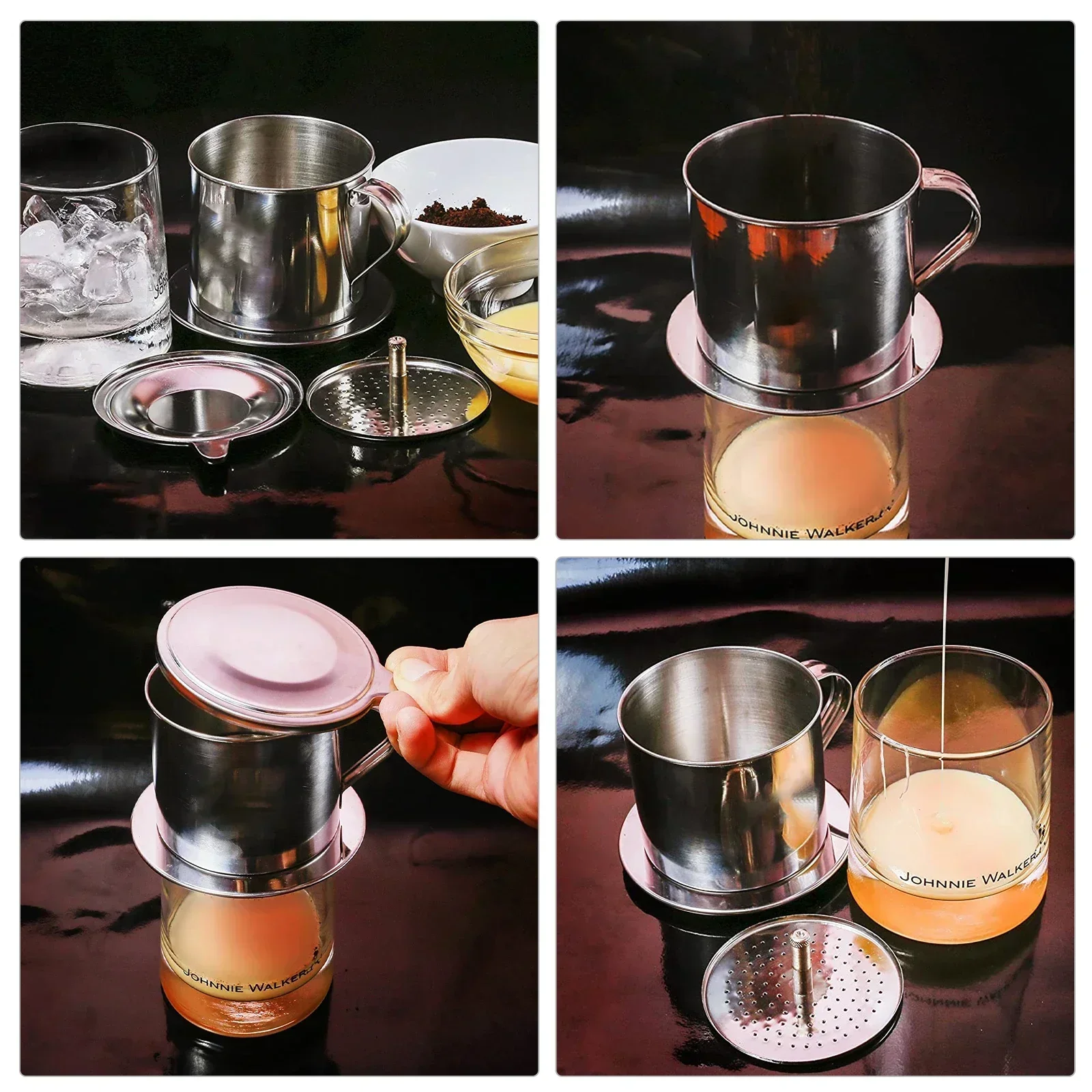 Vietnamese Coffee Filter Stainless Steel Vietnamese Style Coffee Dripper Maker Pot Infuse Cup Portable Coffee Drip Filter