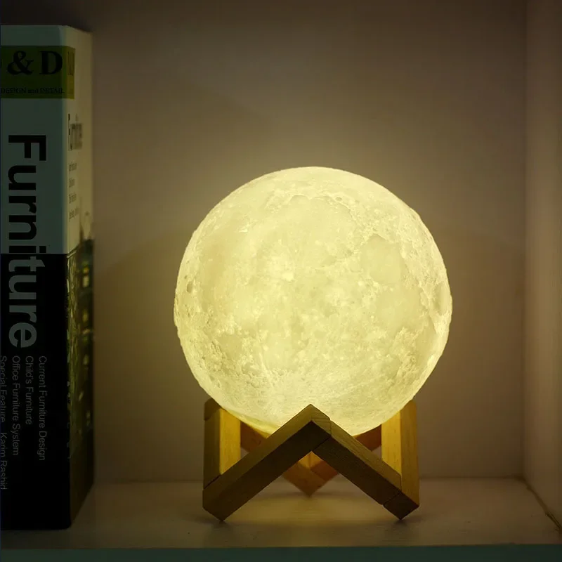 Swayboo stampa 3D 16 colori telecomando Touch Moon Light LED ricarica Night Light Festival Atmosphere lampada da comodino