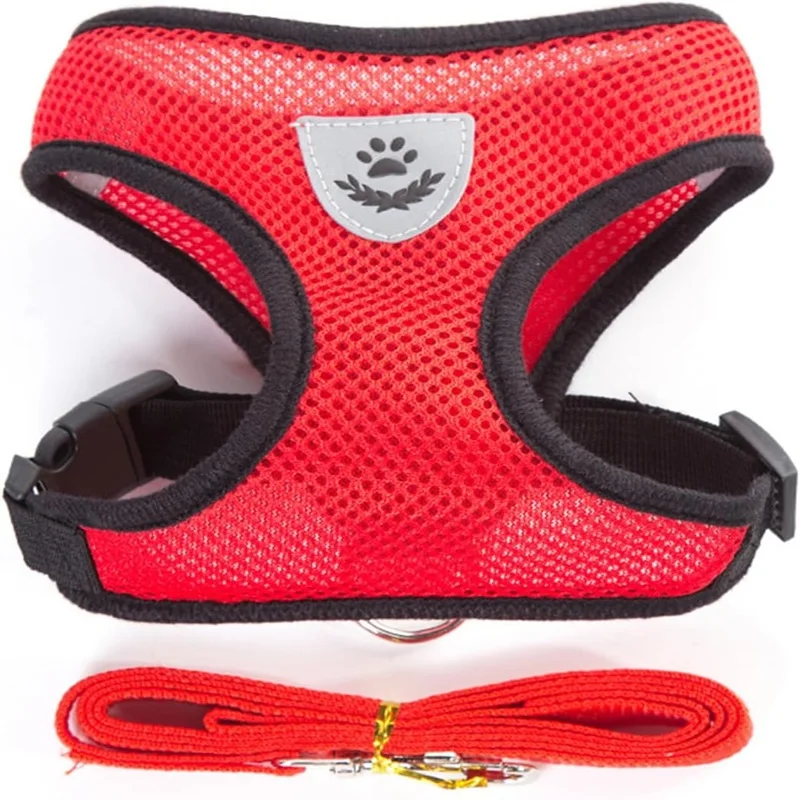 Katzenharnisch mit Leine, verstellbare Hundeweste aus Polyester-Mesh, atmungsaktive Geschirre für kleine Hunde, Katzenzubehör – Detail 5