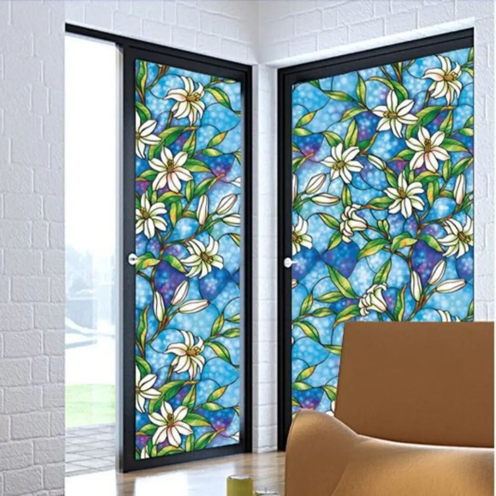 Decoration Anti-ultraviolet Painted Easy Clean Electrostatic Morning Glory Window Decals Window Stickers Glass Film Glass Film