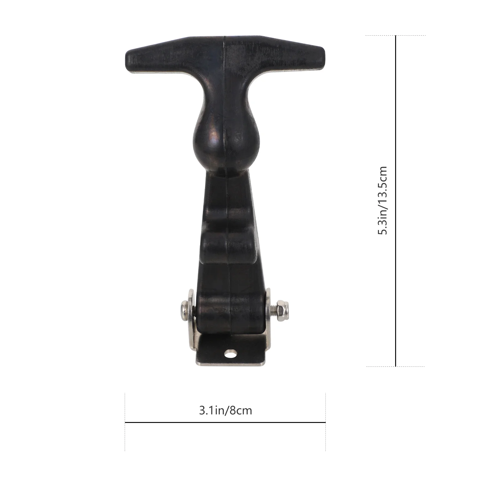 2 قطعة T-مقبض المزالج الفولاذ المقاوم للصدأ المطاط هود الصيد ل T-مقبض غلق بمشبك مع قوس أداة صندوق محرك السيارة غلق بمشبك مرن #3