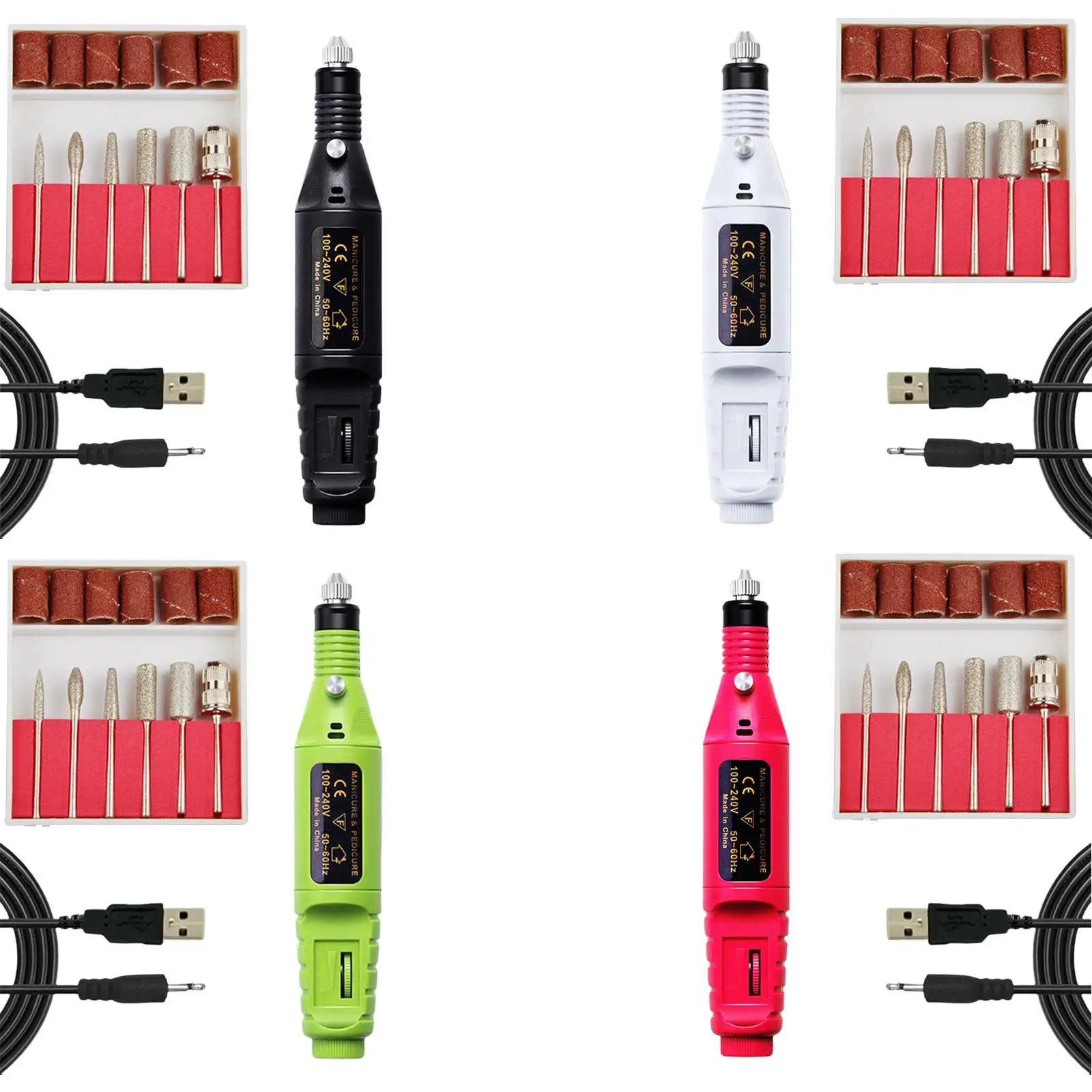 Electric Nail Drill Acrylic Gel Removal Changeable Drills for Engraving