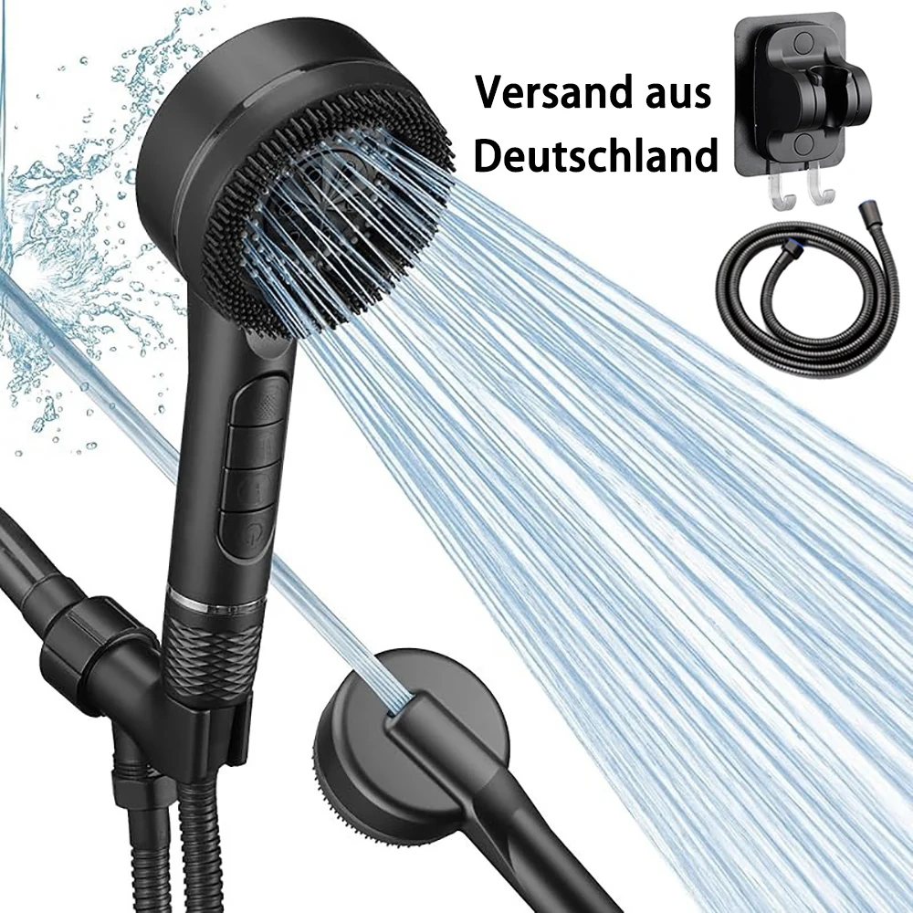 Duschkopf Hochdruck-Doppelfiltration Multifunktions-Wasserauslassmodi Silikondusche für Badezimmerzubehör