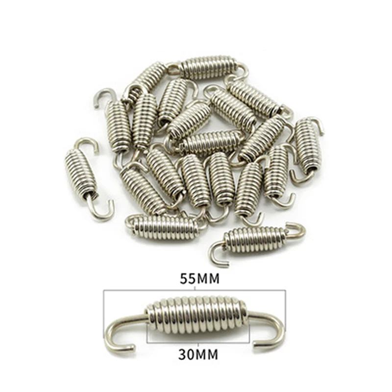 1PC Universal Motorcycle Exhaust Spring Hooks Stainless Steel Exhaust Front Middle Link Pipe Rotatable Metal Springs