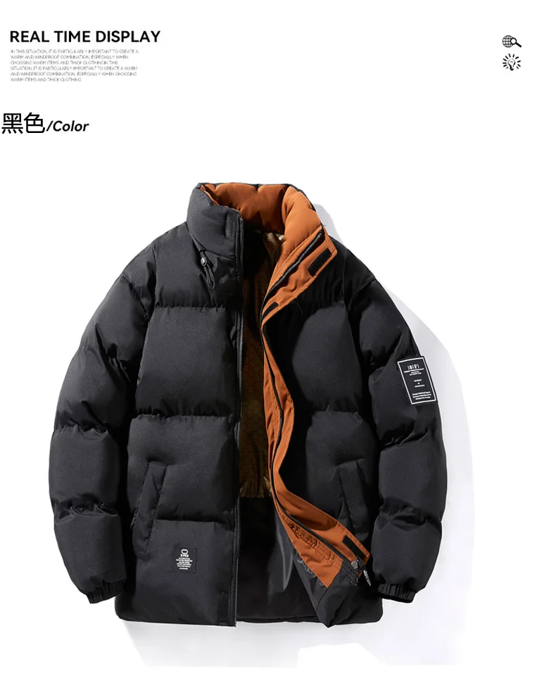 Winter Trend New Style Parkas for Men Casual All-match Thicken Cotton Jackets Stand Collar Comfortable Outerwear Fashion Warm