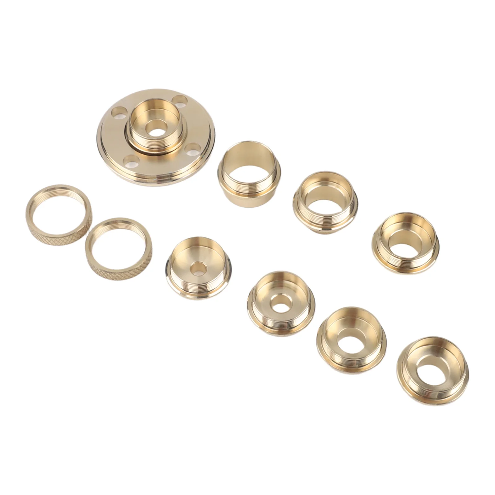 10pcs Brass Router Guide Bushing Set Router Base Plate Acrylic Auxiliary Tool 1-316in Center Hole  Pre-drilled Holes