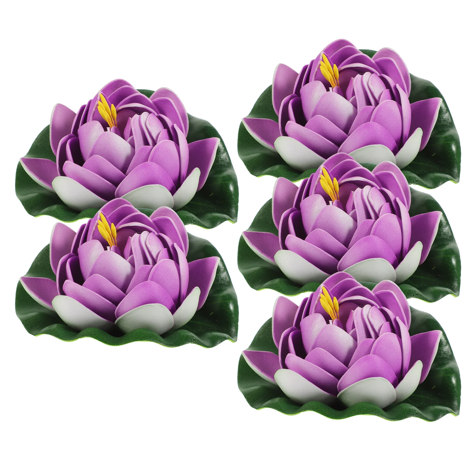 5 قطعة زهرة اللوتس الاصطناعية زينة البركة العائمة الحلي قابلة لإعادة الاستخدام حديقة المنزل فناء بركة ساحة الدعائم الزخرفية #4