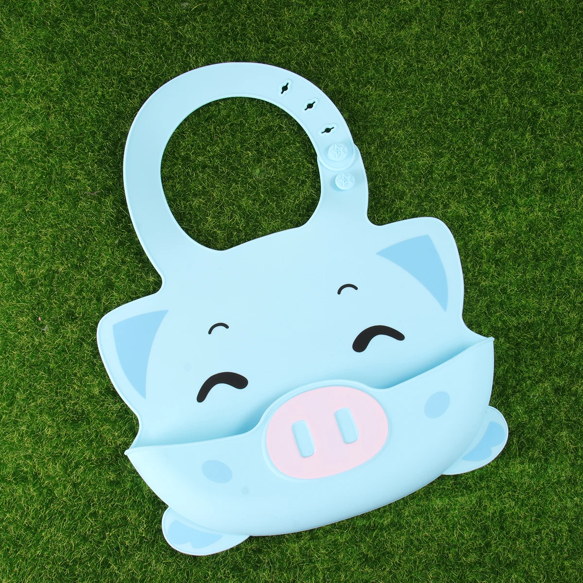 1 Buah Celemek Bayi Anti Air Silikon Motif Kartun Babi, Apron Makan Anti Air, Pelindung Air Liur, untuk Penggunaan di Rumah Perawatan