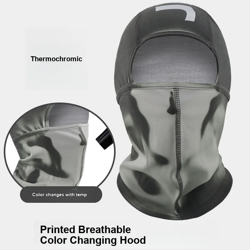 Cycling Protective Face Mask Thermal Sensitive Color Changing Windproof Breathable Quick Dry Outdoor Neck Gaiter for Skiing