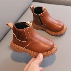 Children's Boots For Boys Girls Fashion Children Ankle Snow Boots Rubber Sole Autumn Warm Winter Side Zipper Kids Shoes