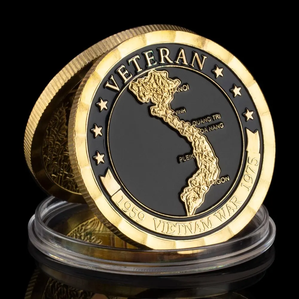 America Screaming Eagles Marine Corps Golden Plated Challenge Coin USA Vietnam War Veteran Collectible Gift Commemorative Coin