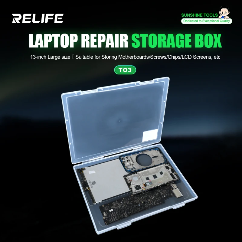 RELIFE TO3 13-inch Laptop Repair Storage Box for Storing Laptop/Tablet/Phone Repair Tools and other Accessories