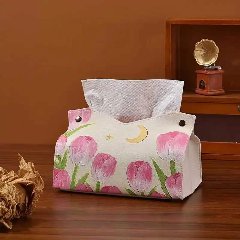 Tissue Box Living Room Kitchen Bedroom Household Pumping Paper Box Creative High-end Tissue Bag High-end Tissue Storage Box