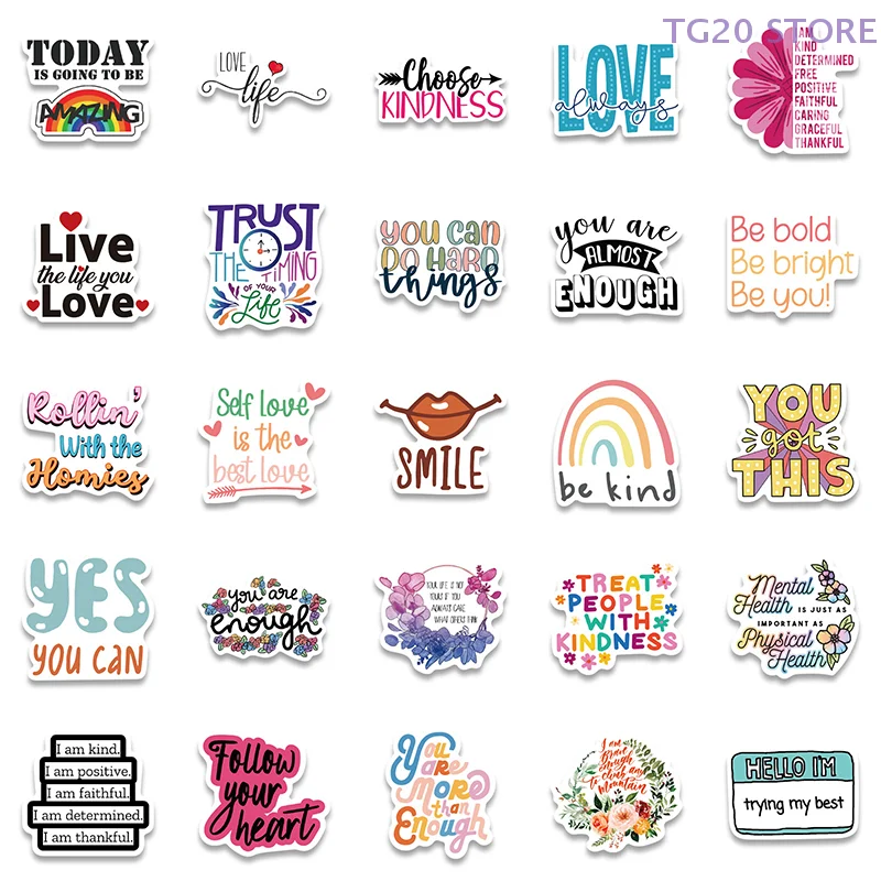 ملصقات ملهمة عبارات تحفيزية اقتباسات الحياة الشارات DIY بها بنفسك محمول سكرابوكينغ ملصقات الإنجليزية الكتابة على الجدران ملصق #6