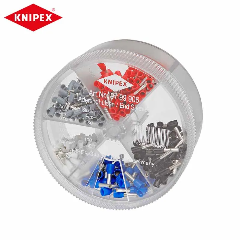 Knipex Frio Pressionando Bare Terno Terminal com Isolados Virolas de Arame Sortimento Caixas 9799905 9799906 9799907 9799910 9799911