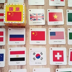 Baby Enlightenment Early Educational Toys Cognitive Card National Flag 3d Cards Montessori Materials English Games Adult Kids