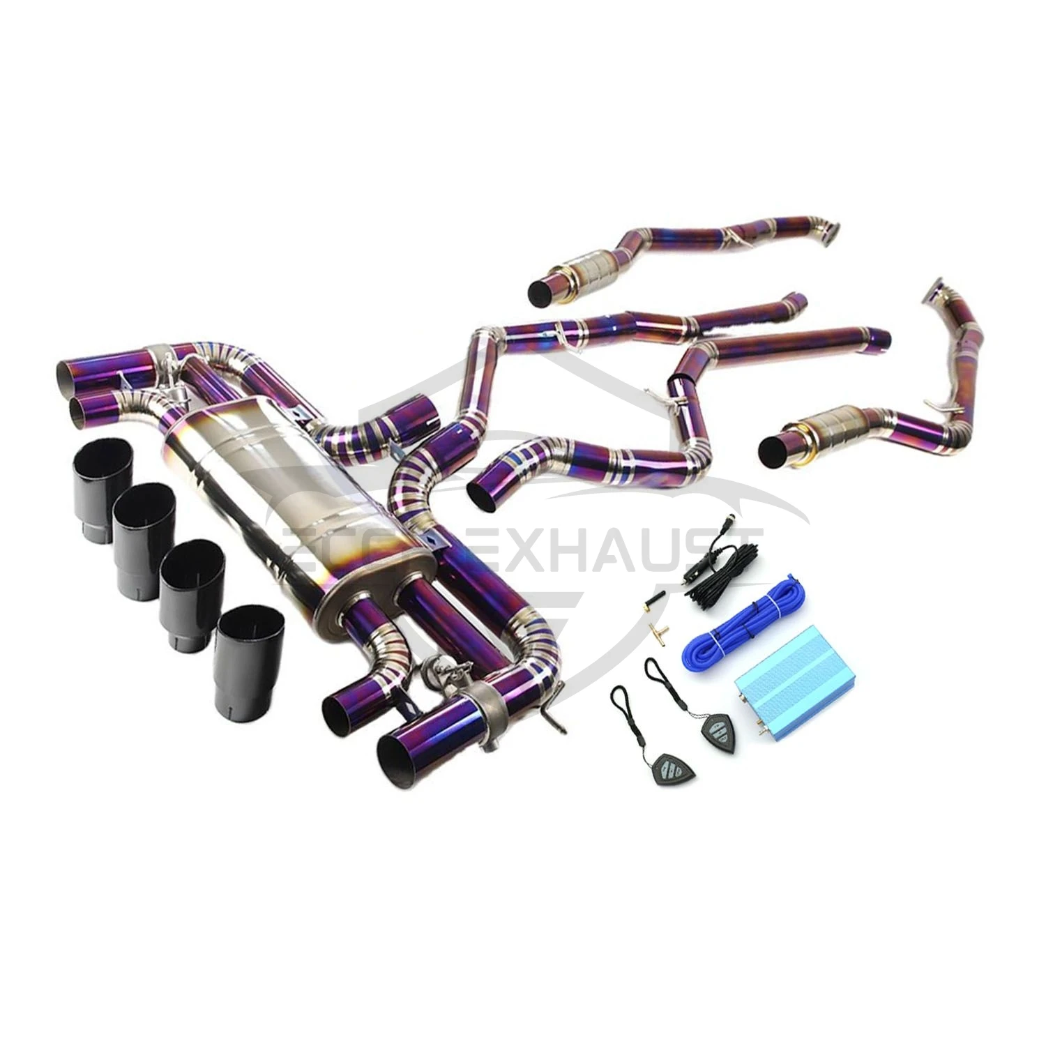 

Electronically Controlled Valved Titanium Catback Exhaust for BMW X5M E70 X6M E71 Freely Adjustable Sound