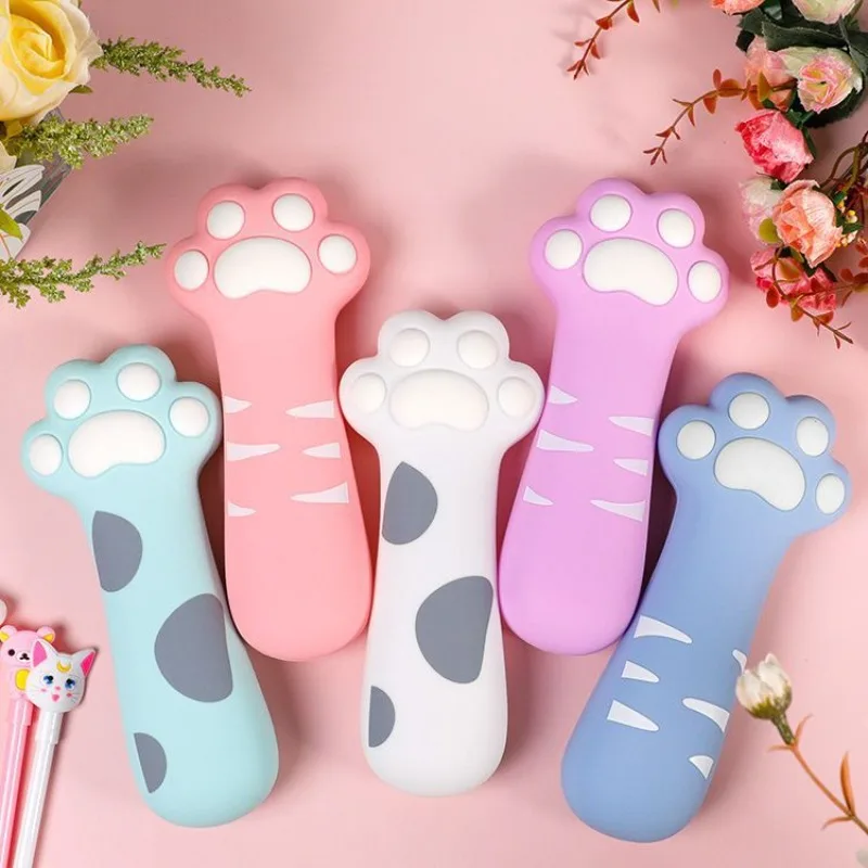 Silicone Creative Cute Cat Claw Shape Pencil Bag Cartoon Large Capacity Pencil Cases Cosmetic Pocket School Stationary Case