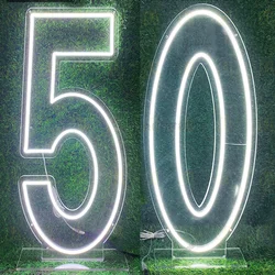 70cm/28inch Hig Big Neon Sign Number 0-9 Flex LED Neon Light Home Baby Birthday Wedding Number Table Sign Personalized Lights