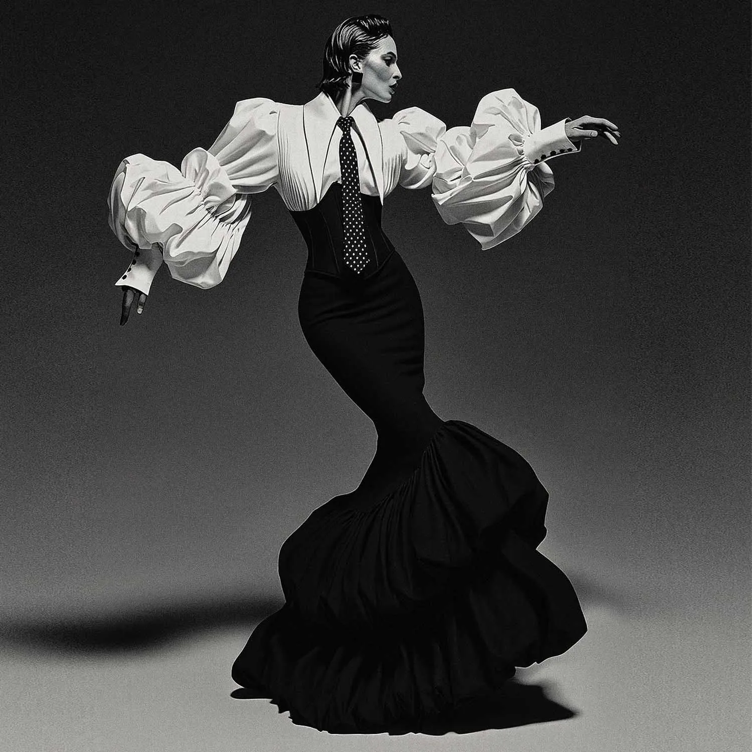

Elegant Black High Waist Mermaid Women's Skirt Vintage Ruffle Hem Bodycon Maxi Skirt For Party Formal Event Wear Ruched Skirts