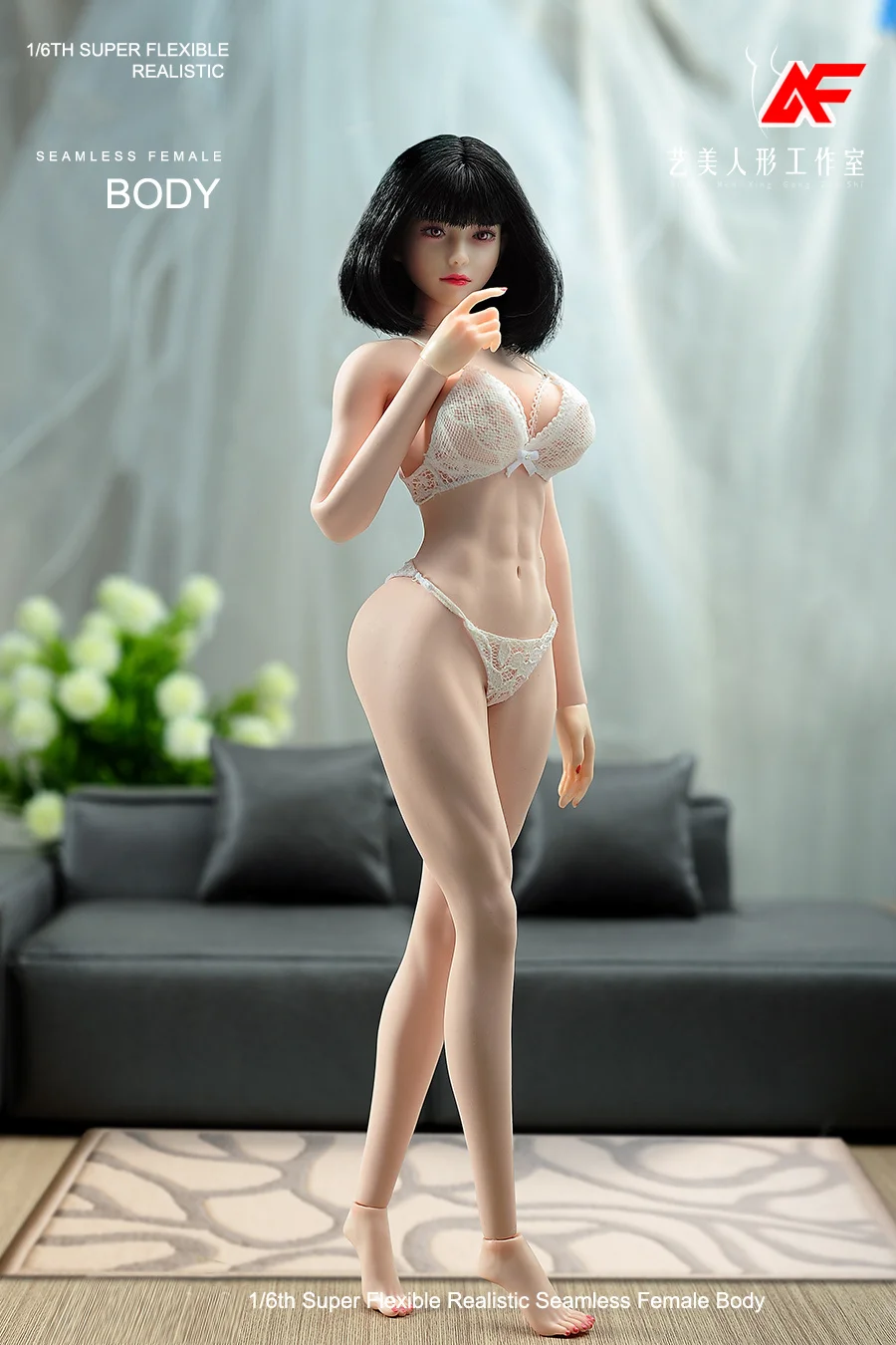 1/6 Scale Fitness Female Super Big Bust Slender Waist Seamless Abdominal Muscle Body 12'' Flexible Action Figure Doll Toys